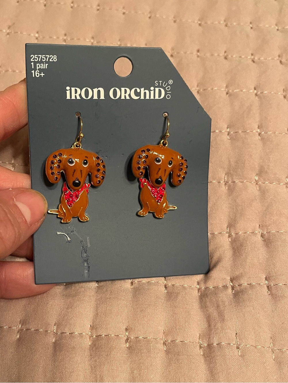 Iron Orchid  Studio dachshund earrings